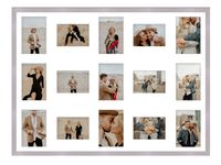 Ramka na 15 zdjęć Hekla 60x80x15 MDF galeria srebrny 1szt.