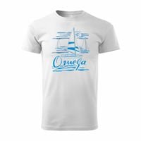 Koszulka żeglarska dla żeglarza z jachtem żaglówką sailing jacht omega męska biała REGULAR L
