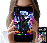 ETUI DO SAMSUNG GALAXY A21s - CZARNY KOTEK HALLOWEEN SALEM DYNIA WZORY