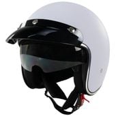 Kask na skuter motocyklowy otwarty z daszkiem BB 588 -przeźroczysta blenda L biały mat