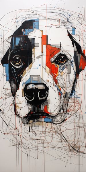 Plakat 50x100cm Przyrysowany Psiak zdjęcie 1