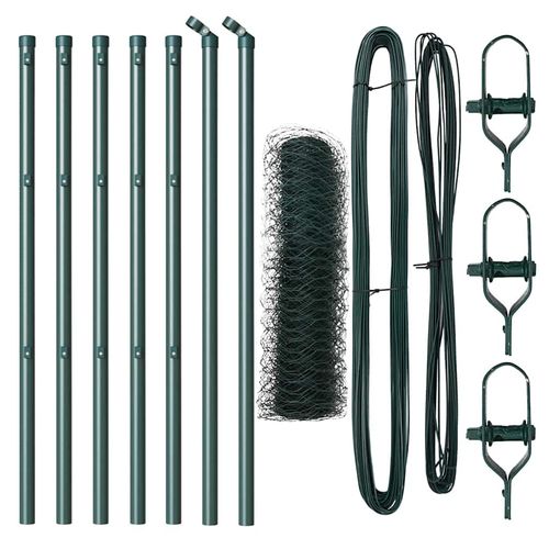 Ogrodzenie z słupkami Zielony 0.4 x 10 m Stal pokryta PCV na Arena.pl