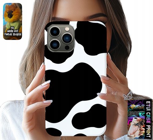 ETUI DO IPHONE 13 PRO - CZARNO - BIAŁE ŁATY KROWA, MODNE WZORY na Arena.pl