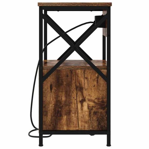 Nocna szafka z stacją ładującą Dąb wędzony 40 x 31 x 60 cm na Arena.pl