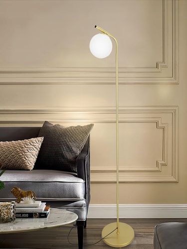 Złota Lampa Stojąca Podłogowa Lampka LED 1X E27 Kula Do Czytania na Arena.pl