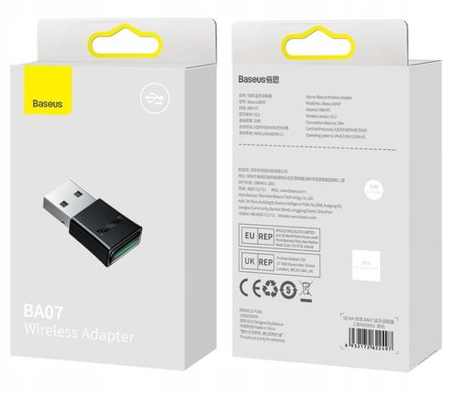 ADAPTER USB ODBIORNIK NADAJNIK BLUETOOTH 5.3 BASEUS DO KOMPUTERA 5 URZĄDZEŃ na Arena.pl