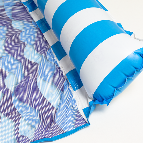 Materac Dmuchany Do Pływania Plażowy Z Siatką Niebieski Rekin na Arena.pl