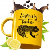 Złoty Kubek Premium Dla Bankiera Na Prezent Z Nadrukiem Ze Zdjęciem