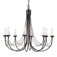 Świecznikowy żyrandol Carisbrooke CB8-BLACK Elstead metalowy biały czarny