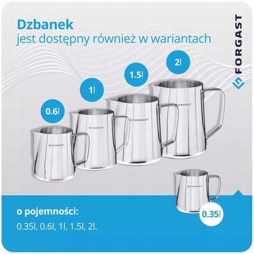 FORGAST DZBANEK STALOWY DO SPIENIANIA MLEKA KUBEK 0,35 L FG11020 na Arena.pl