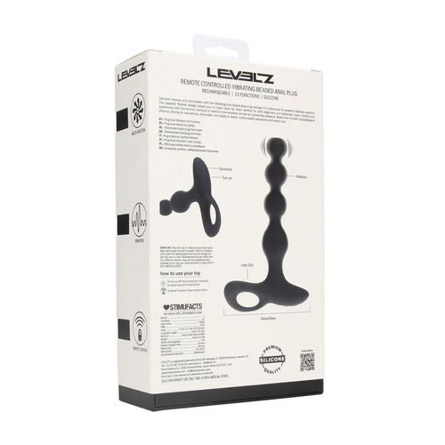 Remote Control Beaded Vibrating Silicone Anal Plug - Black na Arena.pl