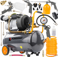 Kompresor olejowy 50l sprężarka 8 bar 392 l/min 230v tłokowy duży zestaw