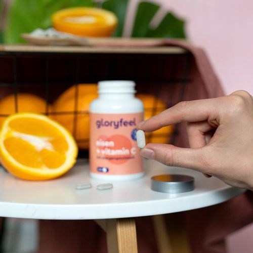 ŻELAZO + WITAMINA C KWAS ASKORBINOWY na odporność 240 tabletek gloryfeel na Arena.pl