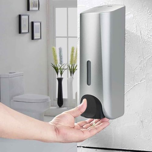 Dozownik Mydła Montowany na Ścianie 350 ml Srebrny na Arena.pl