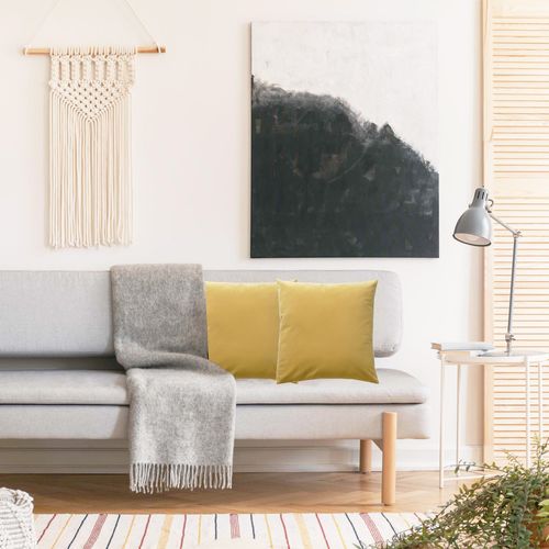 Poszewka 50X50CM ŻÓŁTA SŁONECZNA aksamitna Poduszka dekoracyjna ozdobna na Arena.pl