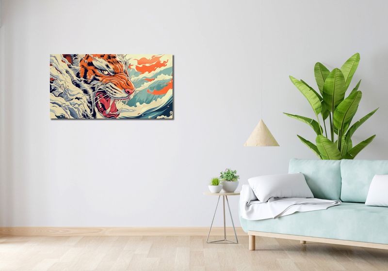 Obraz 100x50cm Tygrys Na Fali zdjęcie 2