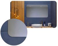 LUSTRO 70x60 cm ZAOKRĄGLONE ROGI BEZ OŚWIETLENIA ŁAZIENKOWE BEZ RAMY