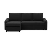 Narożnik uniwersalny, BLOM, Mikrofaza, 231x140x85 cm, czarny | TYLETEGOTU