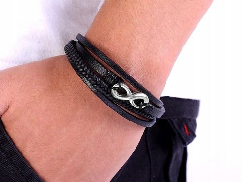 Bransoletka Nieskończoność Punk Warkocz Męska Stal na Arena.pl