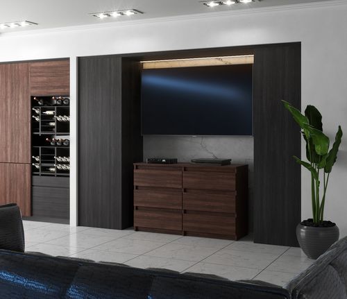 Komoda Z 6 Szufladami Brązowa 100cm Hugo Szafka Rtv Dąb Wenge Młodzieżowa na Arena.pl