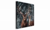 OBRAZ NA PŁÓTNIE 034 Jelenie zimą 40x40cm