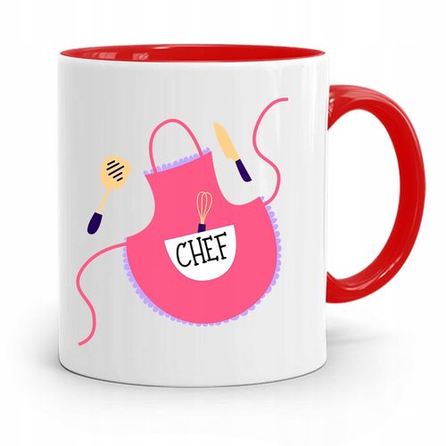 Kubek Czerwony Prezent Dla Kucharza Kucharki Chef Z Nadrukiem Ze Zdjęciem na Arena.pl