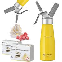 SYFON DO BITEJ ŚMIETANY 0.5L ŻÓŁTY + 20 NABOI | HENDI 975855