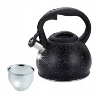 Czajnik z sitkiem, stal 1,2l czarny marmurek Kinghoff