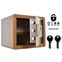 Pancerny Domowy Sejf z Zamkiem Elektronicznym i Kluczem 30x36x30 cm Brązowy