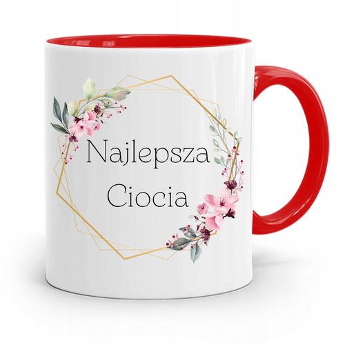 Kubek Czerwony Prezent Dla Cioci Najlepsza Ciocia Z Nadrukiem Ze Zdjęciem na Arena.pl