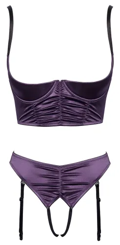 cottelli lingerie komplet z paskami do pończoch fioletowy 80c/m na Arena.pl