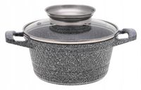 GARNEK MARMUROWY Powłoka NIEPRZYWIERAJĄCA 16cm 1,3L INDUKCJA Gaz 3701
