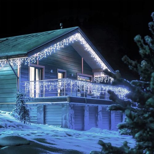 Sople 500 LED zewnętrzne ZIMNE + FLASH 22,5 m świąteczne + pilot na Arena.pl