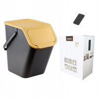 Pojemnik do segregacji odpadów kosz na śmieci metal plastik Bini żółty 25L