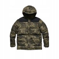 Kurtka puchowa Halo - kamuflaż zielony/czarny - rozmiar M