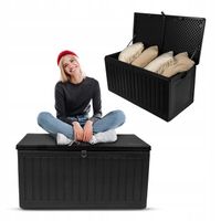 SKRZYNIA OGRODOWA 270L BALKONOWA KUFER SIEDZISKO - CYGNUS 270 L CZARNA