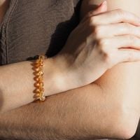 Bransoletka 18,5-19 cm na gumce - Cytryn fasetowane kulki 7mm