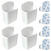 x4 UCHWYT ŚCIENNY WIESZAK ORGANIZER NA PILOTY AUDIO LED SAMOPRZYLEPNY BIAŁY