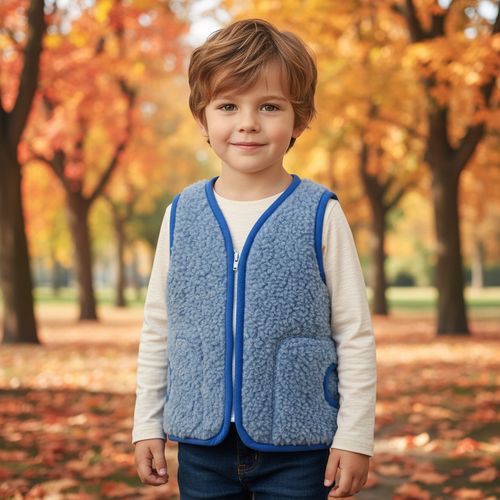 Kamizelka Wełniana Merynos Tumbler Niebieska 2-3 Lata, Indygosklep.pl na Arena.pl