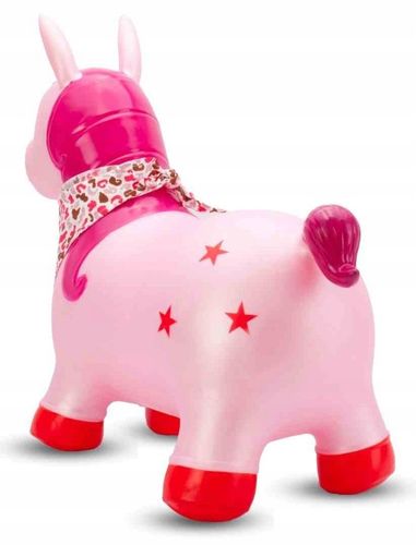 Skoczek gumowy dla dzieci JEDNOROŻEC 60 cm różowy perłowy z bandaną do skak na Arena.pl