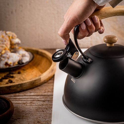 czajnik 2,5l z gwizdkiem kinghoff kh-1999 czarny mat na Arena.pl