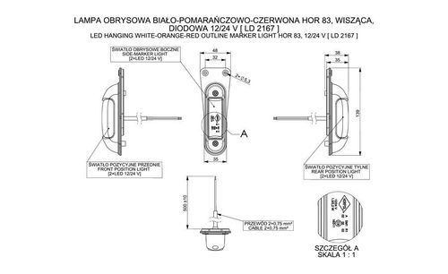 Lampa LED obrysowa przednio-tylna 3 funkcje LD2167 na Arena.pl
