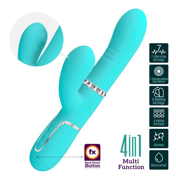 Pretty Love - Mariana Light Blue, 7 Vibration Functions, 7 Thrusting Setti zdjęcie 2
