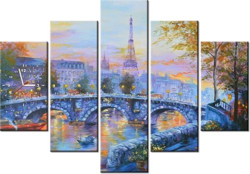 105CM 150CM ZEGAR 5 ELEM ALEJKA PARYŻU DRUK OBRAZ na Arena.pl