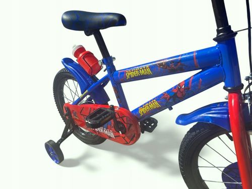 Rower Rowerek Dziecięcy 16 Cali SPIDERMAN Dla Chłopca Kółka Boczne Koszyk na Arena.pl