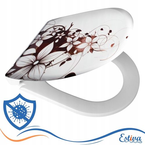 DESKA WC SEDESOWA WOLNOOPADAJĄCA TWARDY DUROPLAST NADRUK ESTIVA WENGE na Arena.pl