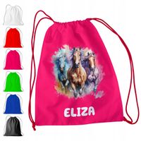 WOREK PLECAK SPORTOWY NA WF DLA DZIECI - KOŃ + IMIĘ! KUCYK JEŹDZIECTWO