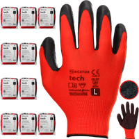 Rękawice Robocze MERCATOR Tech Red+Black Latex - L - 120 Par