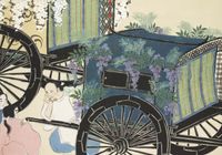 Plakat 100x70cm Wagon, Sekka Japoński Vintage do Salonu