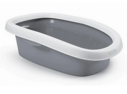 Szara kuweta z profilowaną ramką dla kota 43x31x14cm Stefanplast Sprint 10 na Arena.pl